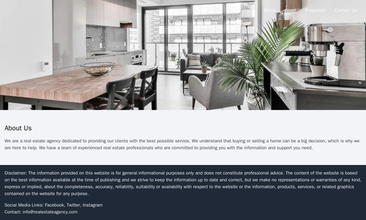 Real Estate Agency: A clean and modern layout with a large header image of a property. A top navigation bar with links t Web Template 919