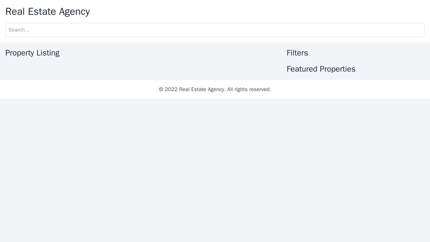 Real Estate Agency: A clean and professional layout with a prominent search bar and property listing section at the cent Web Template 933