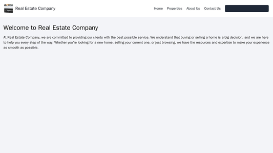 Real Estate Company: A professional layout with a large, searchable property listings area. A prominent CTA button encou Web Template 198
