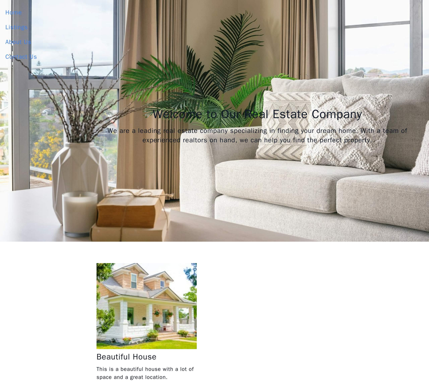 Real Estate Company: A modern design with a hero image of a property, a vertical navigation bar on the left, and a main  Web Template 700