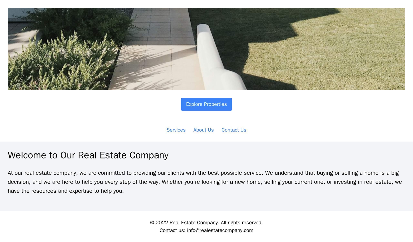 Real Estate Company: A modern design with a header featuring a property image and a call-to-action button. A menu bar wi Web Template 747