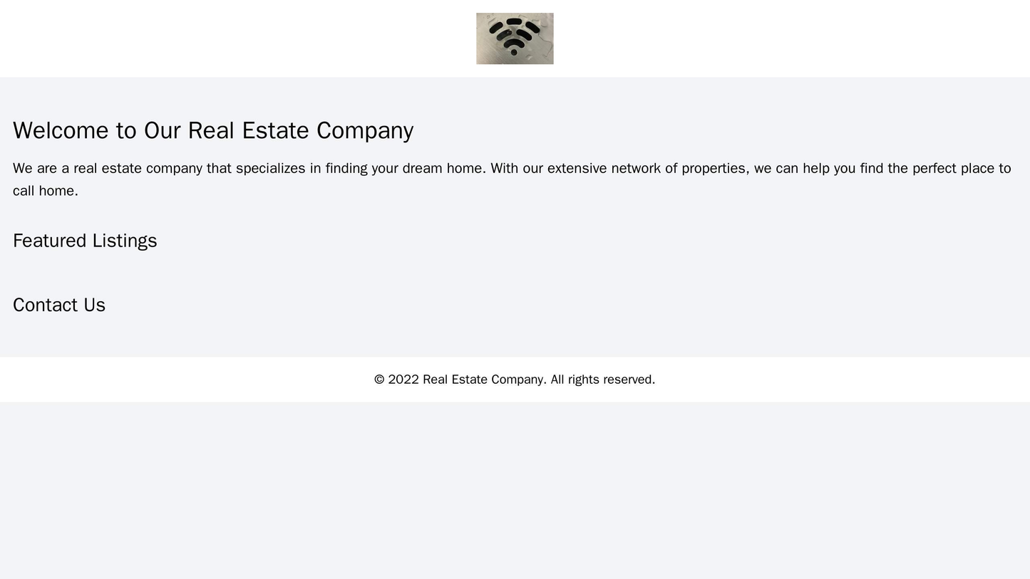 Real Estate Company Site: Use a clean, modern design with a large, centered logo. Incorporate full-width, high-quality i Web Template 1612