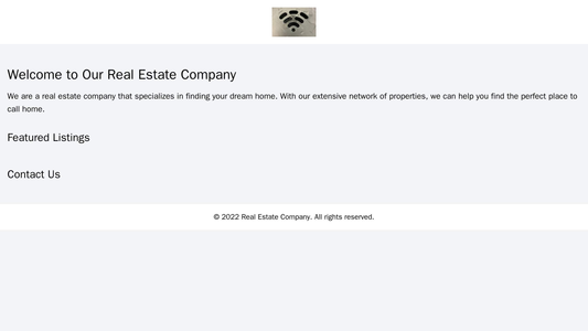 Real Estate Company Site: Use a clean, modern design with a large, centered logo. Incorporate full-width, high-quality i Web Template 1612