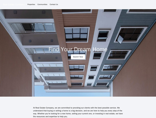 Real Estate Company Website: A sleek and modern design featuring a centered logo, a top navigation bar with links like " Web Template 1746