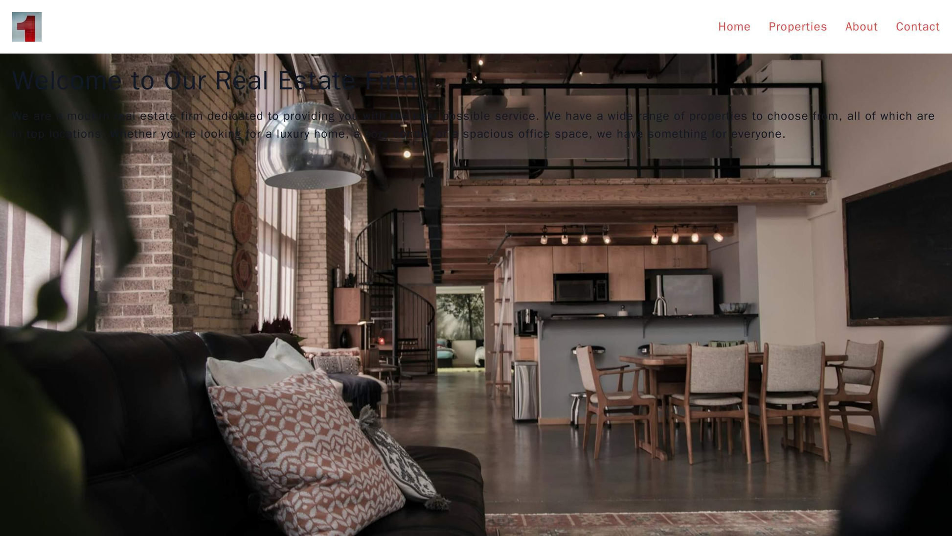 Real Estate Firm: A modern design featuring a full-width header image, a horizontal navigation bar, and a grid layout fo Web Template 1540