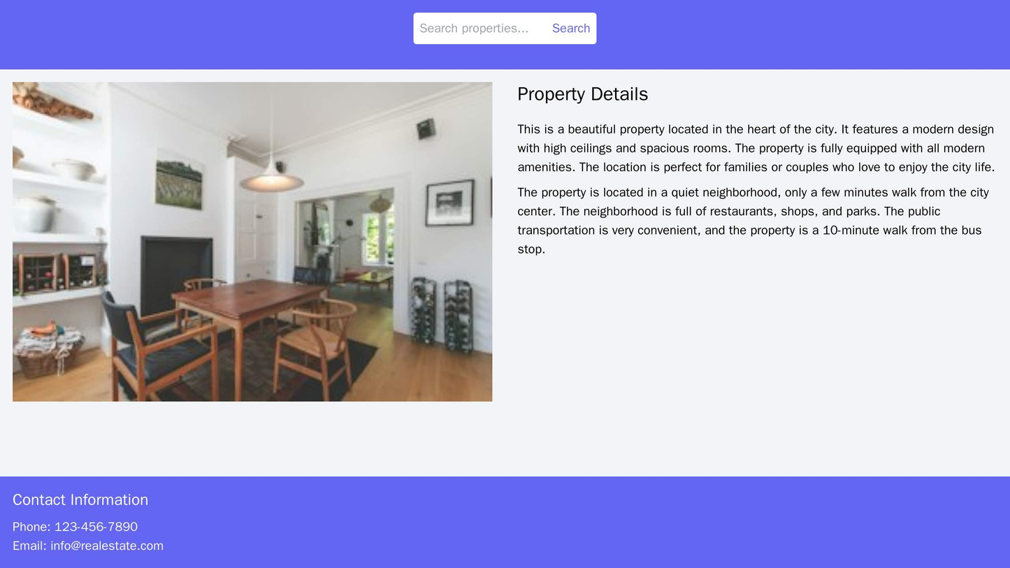 Real Estate Site: A split-screen layout, half for images of properties, and half for property details and a search form. Web Template 125