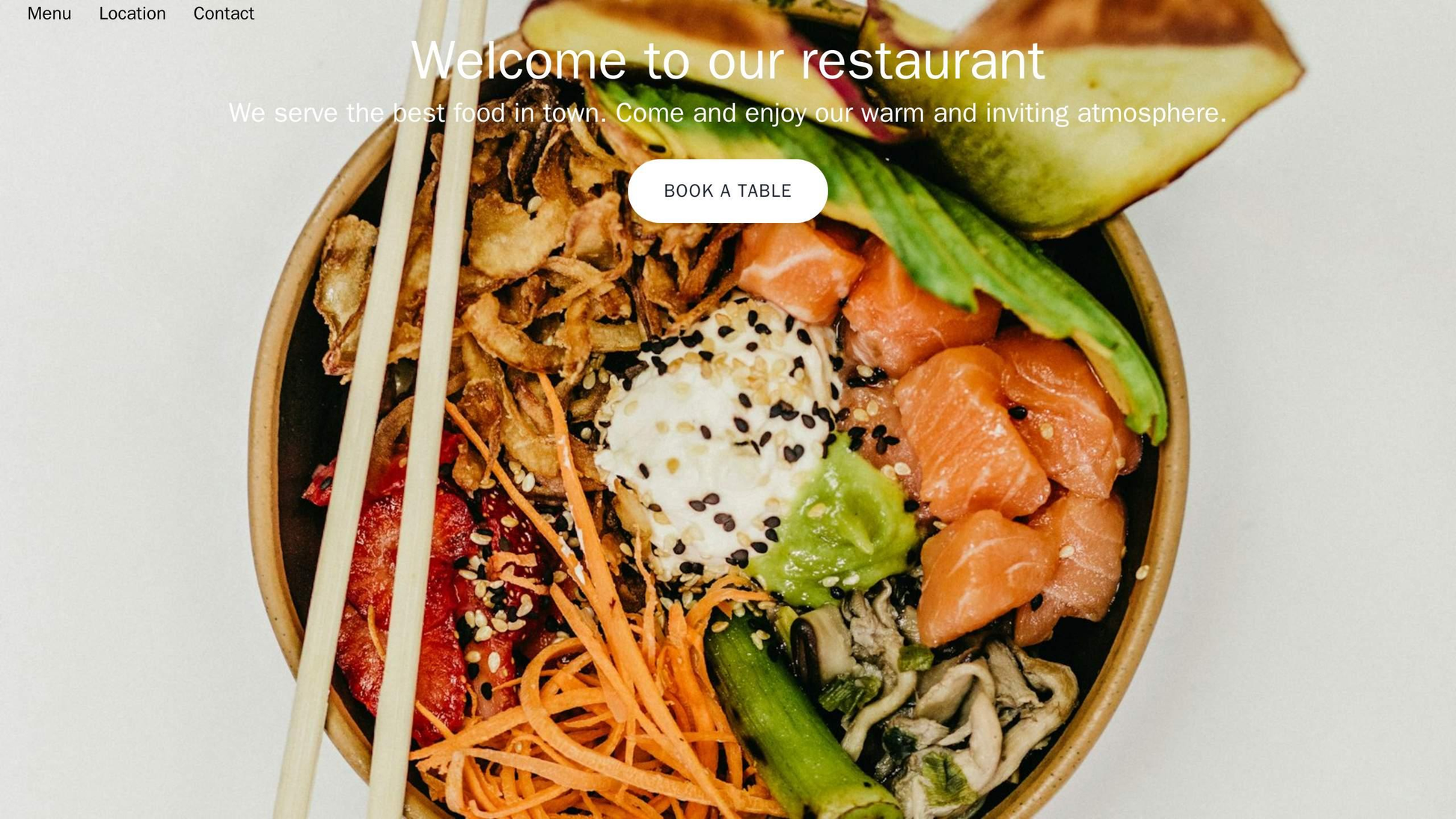 Restaurant: A warm, inviting design with a full-width image header of a delicious meal, a reservation system or call-to- Web Template 1754