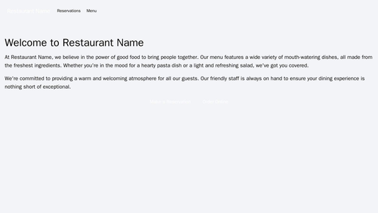 Restaurant: A visually engaging design with a full-width hero image showing mouth-watering food, the logo on the left wi Web Template 549