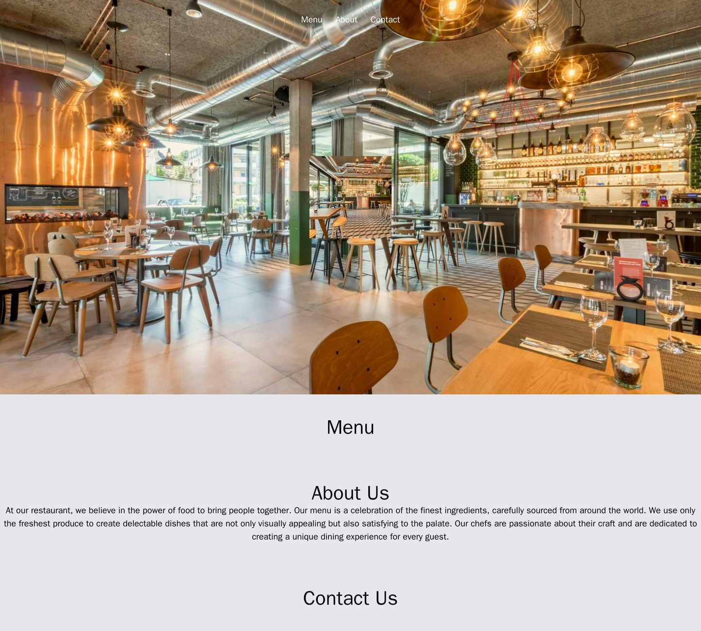 Restaurant: A one-page website design with a centered logo, vertical navigation menu, and a full-screen background image Web Template 901