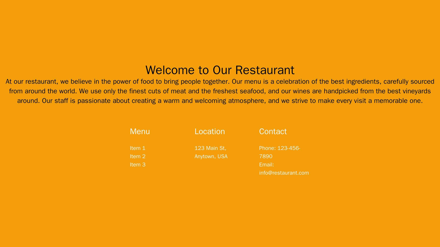 Restaurant Company: A full-screen background image of food with a simple, overlapping menu on top. A left sidebar for me Web Template 1975