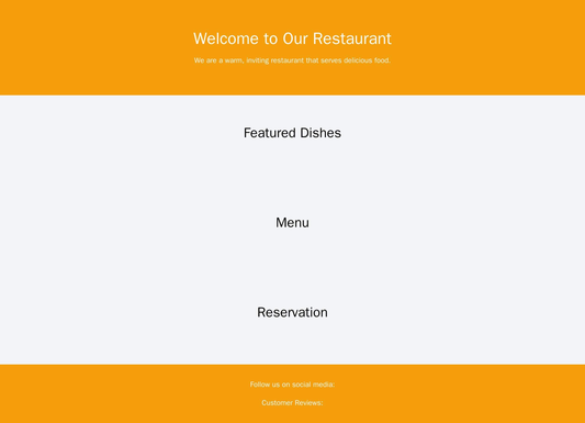 Restaurant Website: A slideshow for featured dishes, a menu with images, a reservation system integration, and a footer  Web Template 1906