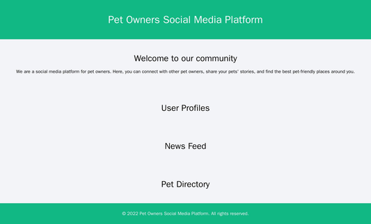 Social Media Platform for Pet Owners: A playful and engaging design featuring a mascot logo centered at the top of the p Web Template 513