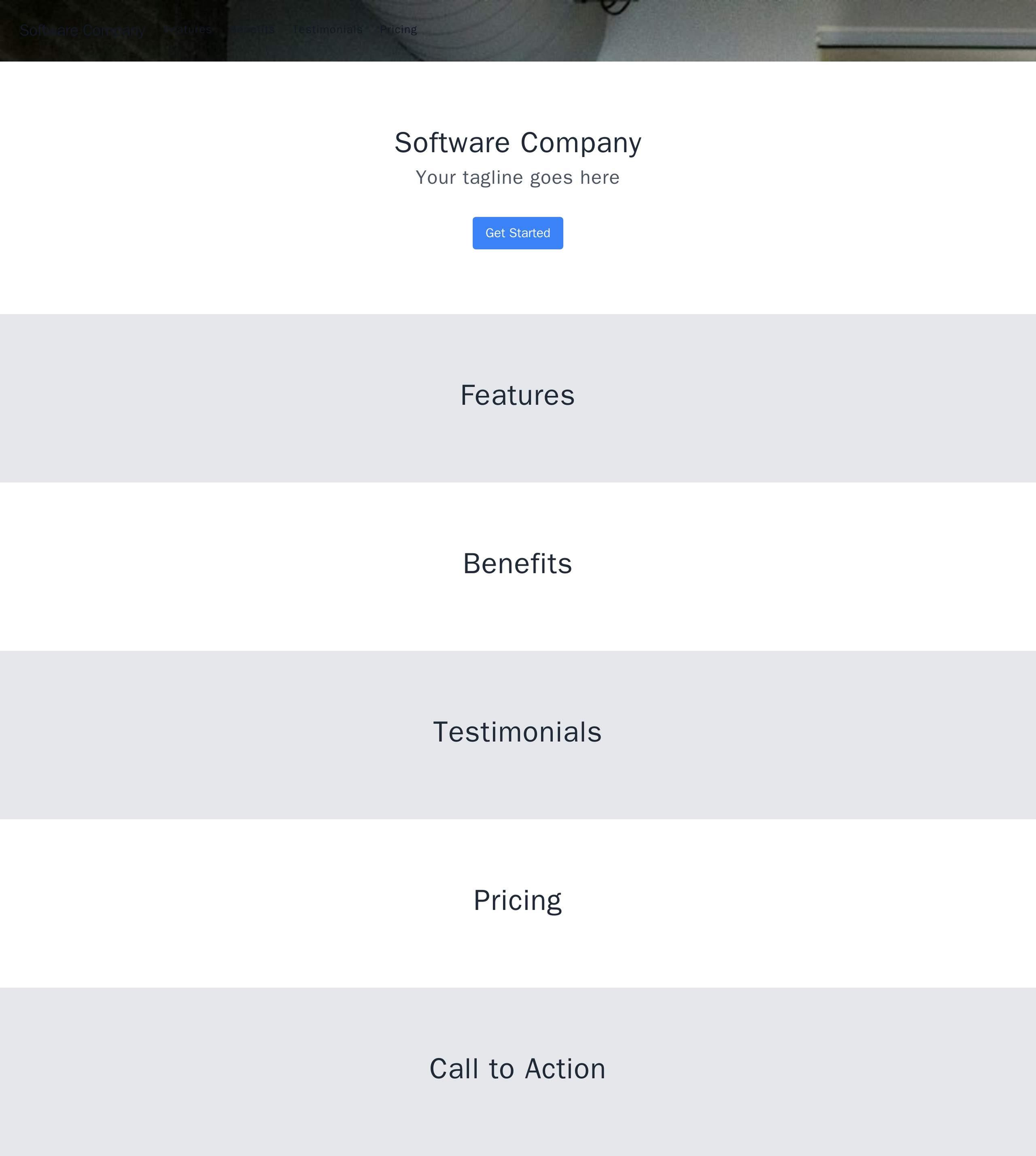 Software Company: A minimal, clean layout with a centered logo and navigation menu at the top. A large, white space as t Web Template 1956