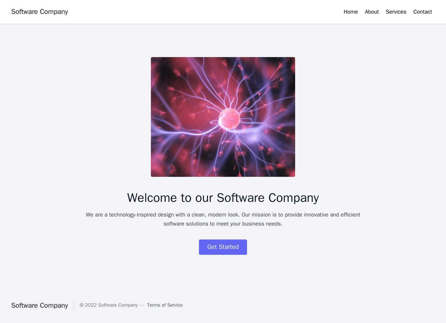 Software Company: A technology-inspired design with a clean, modern look. The menu is located in the top left corner, an Web Template 909