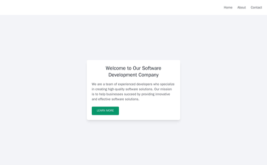 Software Development Company: A minimalist homepage with a centered logo and a clear call-to-action message. Navigation  Web Template 1491