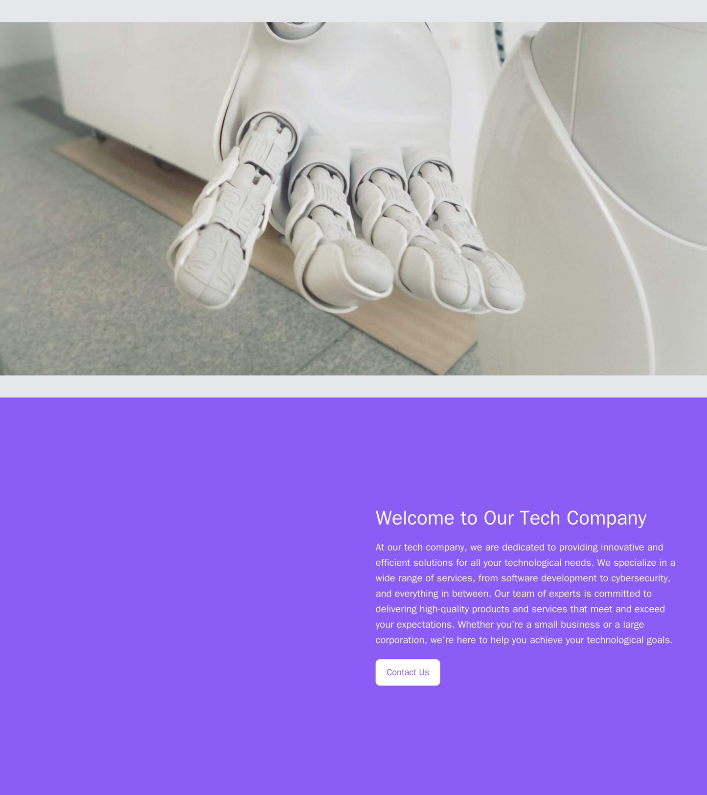 Tech Company: A minimalist design with a large, center-aligned hero image and a narrow, right-aligned sidebar for text a Web Template 1235