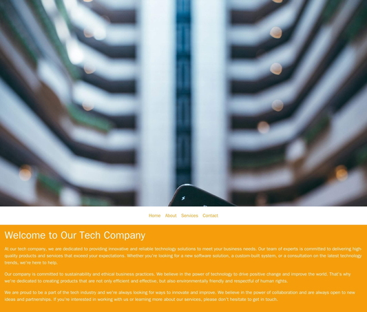 Tech Company: A minimalist layout with a large, centrally placed hero image and a horizontal navigation bar. The primary Web Template 1366