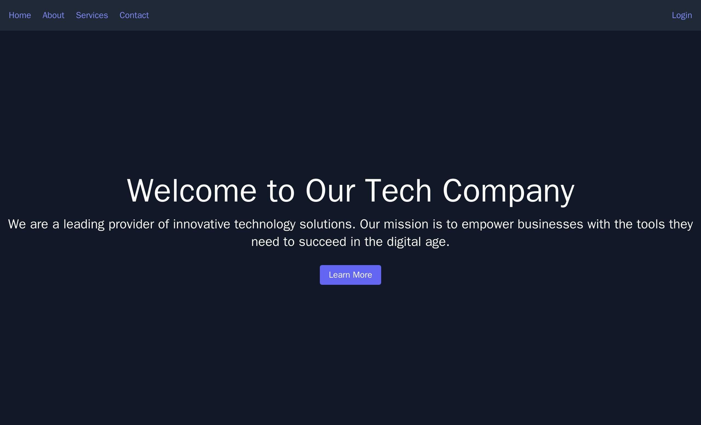 Tech Company: An innovative layout with a full-screen background video, a sticky navigation bar at the top, and a centra Web Template 1384