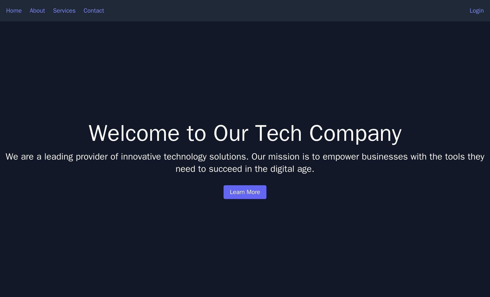 Tech Company: An innovative layout with a full-screen background video, a sticky navigation bar at the top, and a centra Web Template 1384