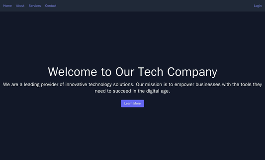 Tech Company: An innovative layout with a full-screen background video, a sticky navigation bar at the top, and a centra Web Template 1384