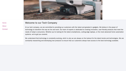 Tech Company: A minimalist design with a large, centered header image of the latest gadget. A left sidebar for easy navi Web Template 1548