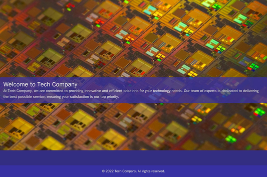 Tech Company: A minimalist design with a large background image of circuit boards and a centrally positioned logo. The n Web Template 838