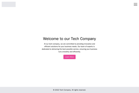 Tech Company: A minimalist design with a large, centrally positioned logo and a clean, white background. Navigation is h Web Template 892