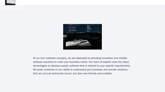 Tech Software Company: A minimalist website design with a centered logo at the top. The menu is hidden and revealed thro Web Template 1158