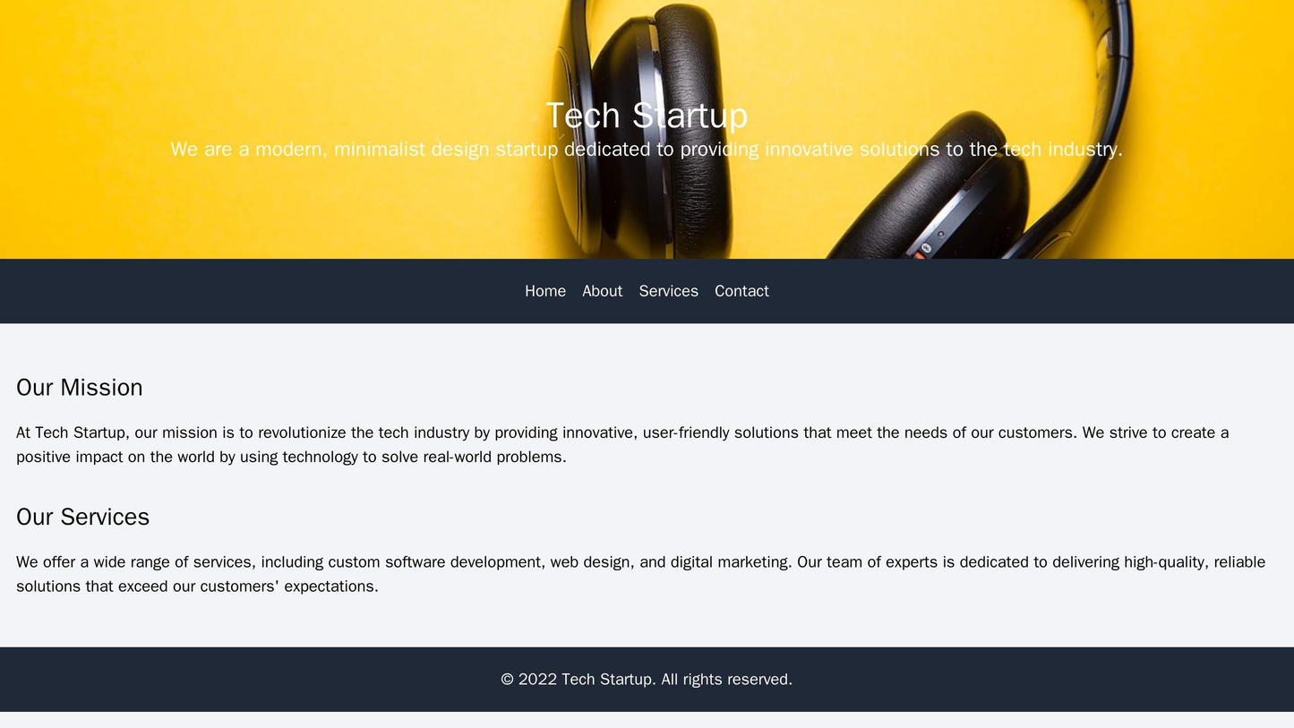 Tech Startup Site: A modern, minimalist design with a full-width header image, a centered logo, and a narrow, left-align Web Template 1794