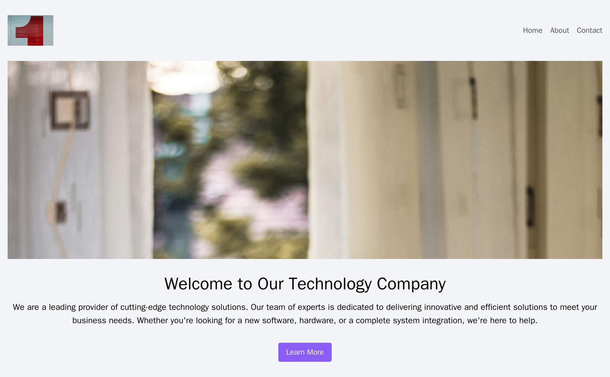 Technology Company: A responsive design with a large, centered logo, a hamburger menu on the left, and a search bar on t Web Template 1213