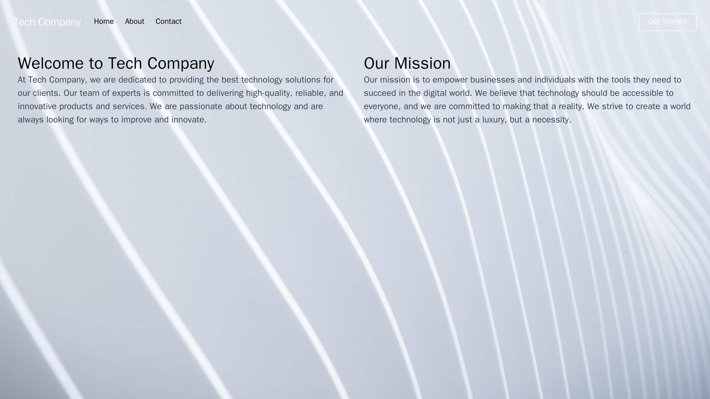 Technology Company: A minimalistic layout with a full-width image background, a centered navigational menu, and a floati Web Template 162