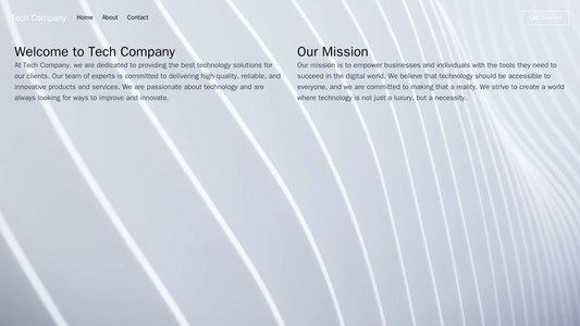 Technology Company: A minimalistic layout with a full-width image background, a centered navigational menu, and a floati Web Template 162