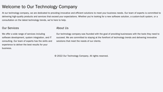 Technology Company: A minimalist design featuring a full-width header image, a clean left sidebar with navigation, a cen Web Template 1926