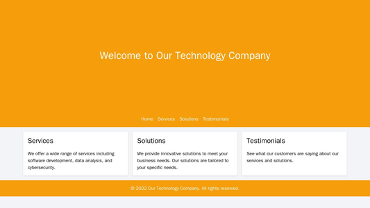 Technology Company: A modern and clean website layout with a large header image, a centralized navigation menu, and a th Web Template 580