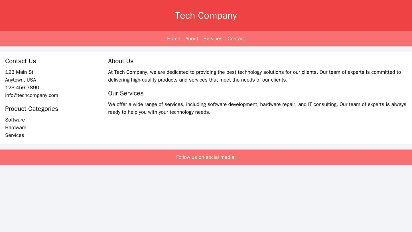 Technology Company Website: A minimal design with a centered logo, a horizontal main navigation menu, a left sidebar wit Web Template 1334