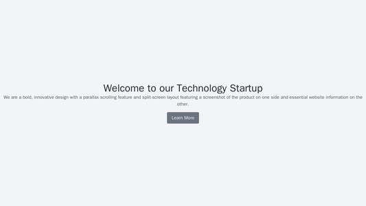 Technology Startup: A bold, innovative design with a parallax scrolling feature and split-screen layout featuring a scre Web Template 798