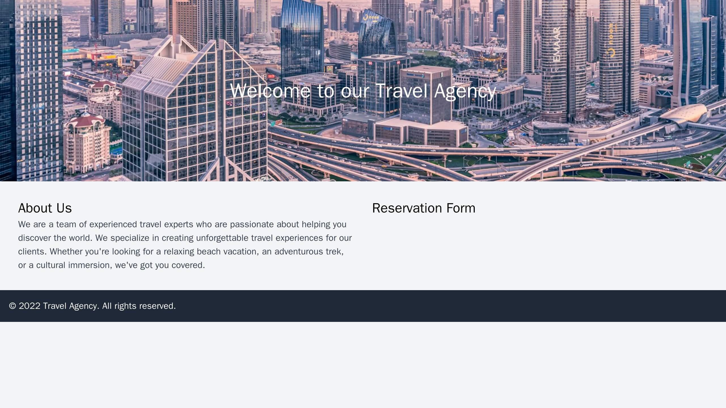 Travel Agency: A multi-page site with a header image of a beautiful travel destination, a reservation form on the right  Web Template 1006