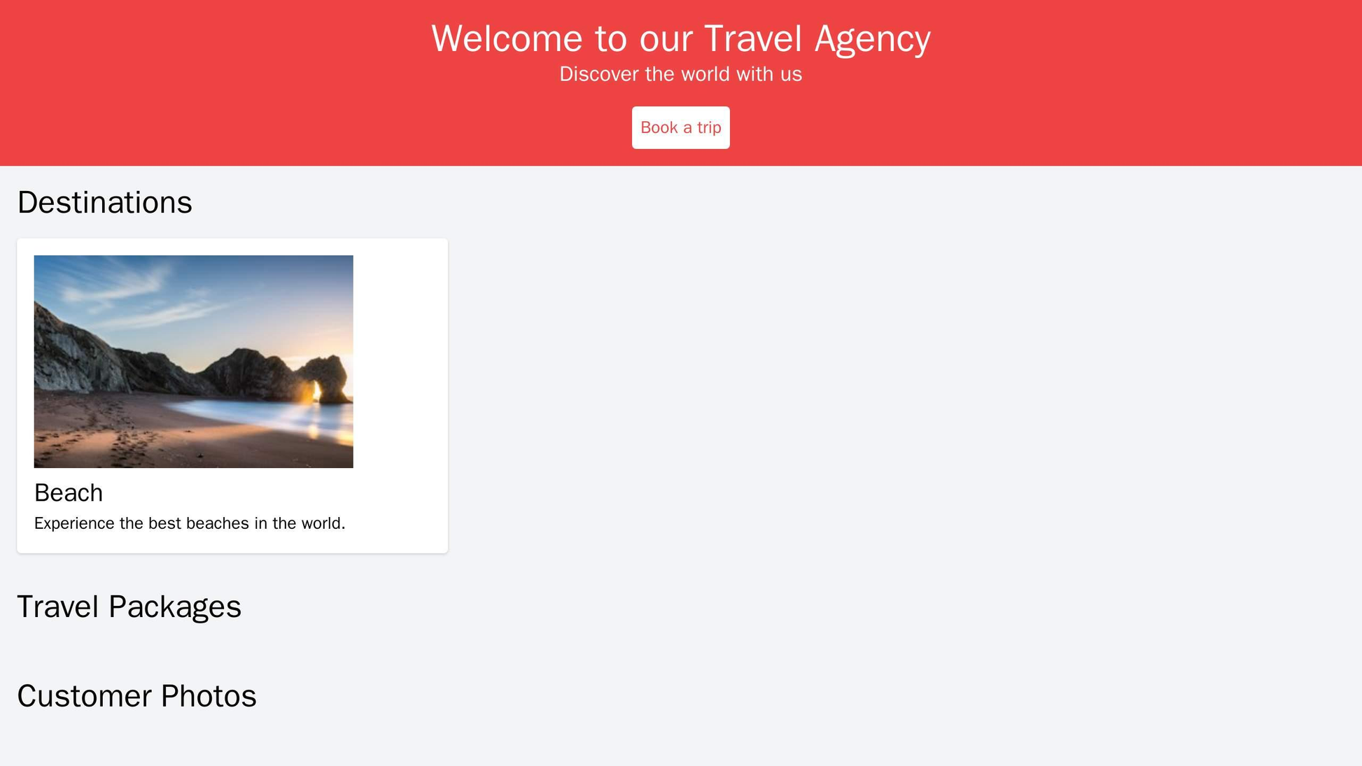 Travel Agency: A masonry grid layout showcasing destinations, travel packages, and customer photos. A colorful, bright h Web Template 1099