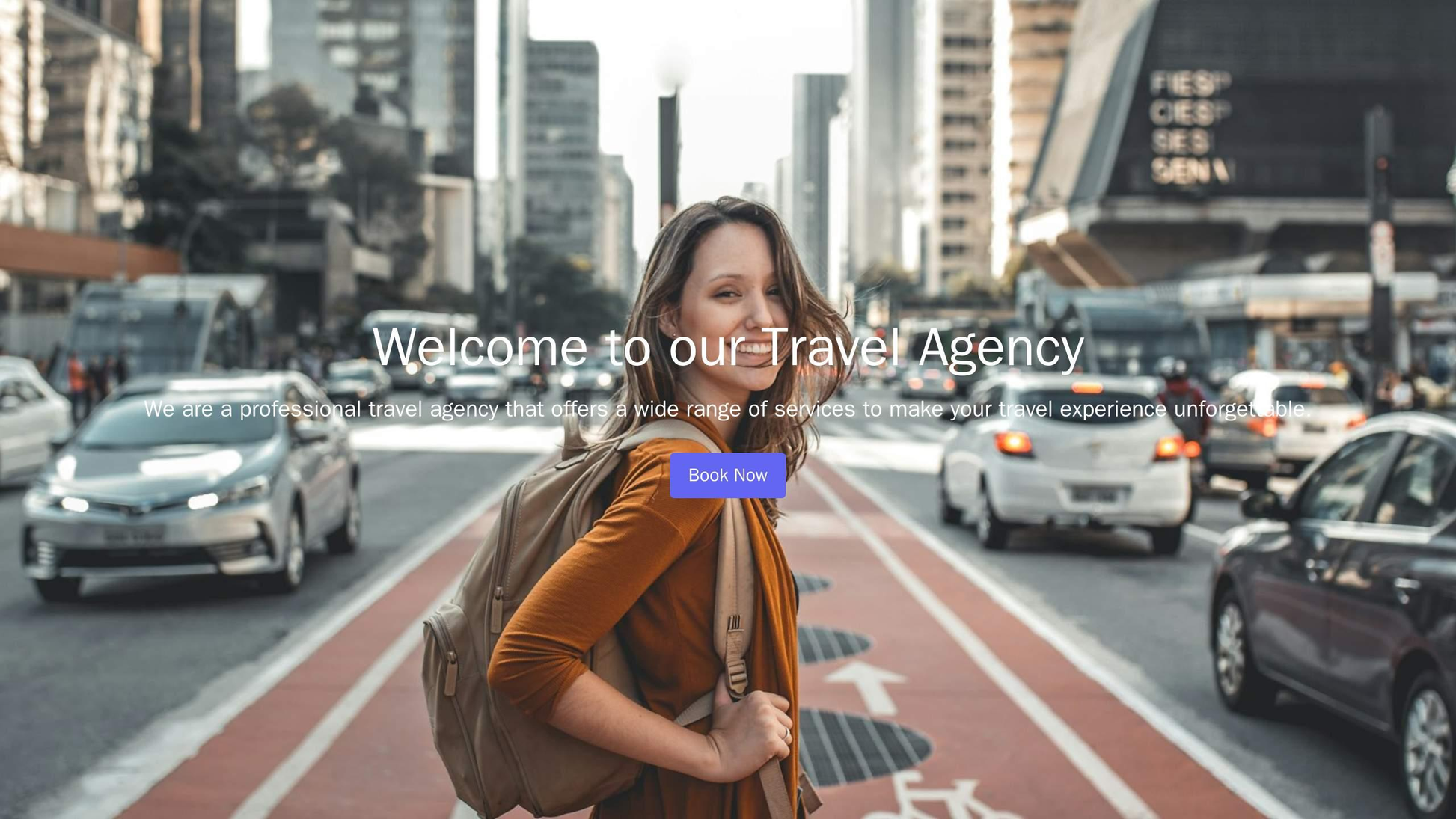 Travel Agency: A visually stimulating design featuring a full-width background image of a beautiful travel destination,  Web Template 1475