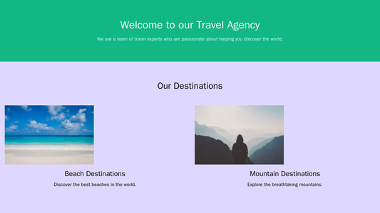 Travel Agency: An immersive design, with a wide, hero banner showcasing various destinations. The color palette is warm  Web Template 1499