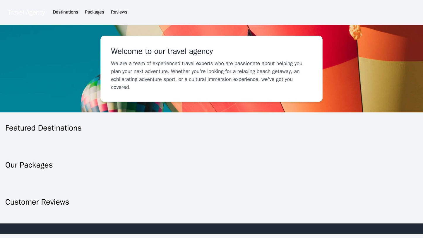 Travel Agency: An adventurous design with a background image of a beautiful destination, a top-left navigation bar for q Web Template 1589