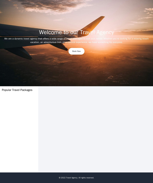 Travel Agency: A dynamic design with a large background image of a beautiful destination, a call-to-action button for bo Web Template 1819