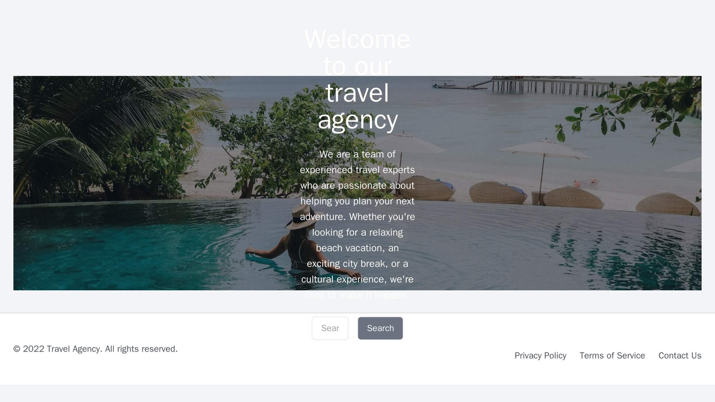 Travel Agency: A vibrant and visually-engaging layout with a full-width background image of a scenic location, a promine Web Template 1839