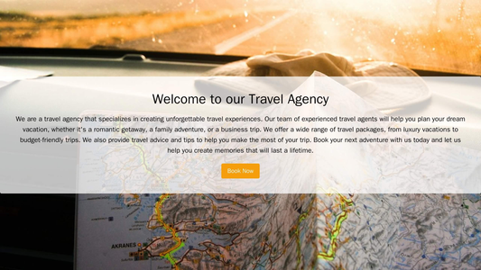 Travel Agency: A visually stunning design with a large header image of a beautiful travel destination, a centered logo,  Web Template 1861