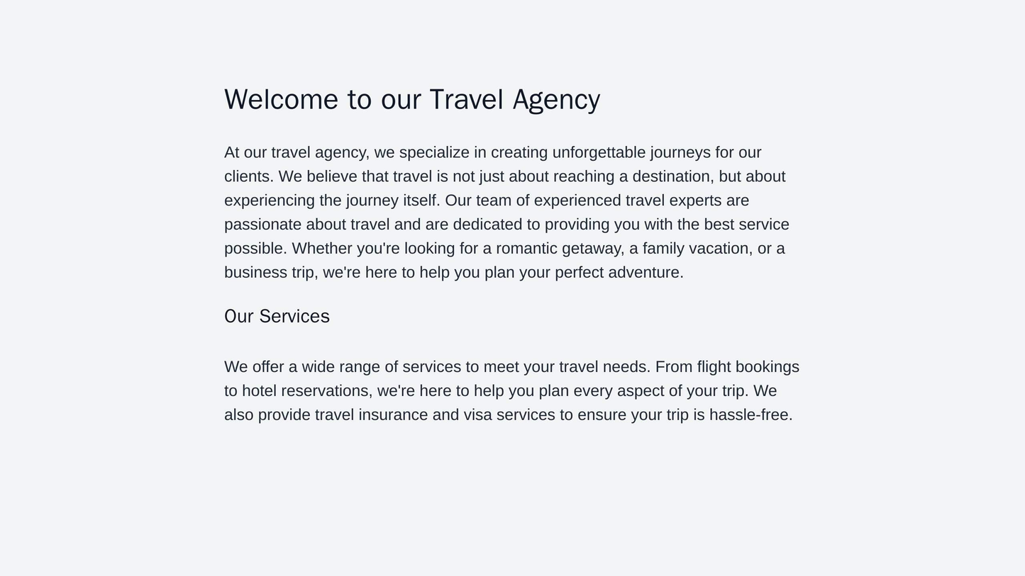 Travel Agency: An adventurous layout with a large, hero image of a scenic destination. The logo is centered towards the  Web Template 330