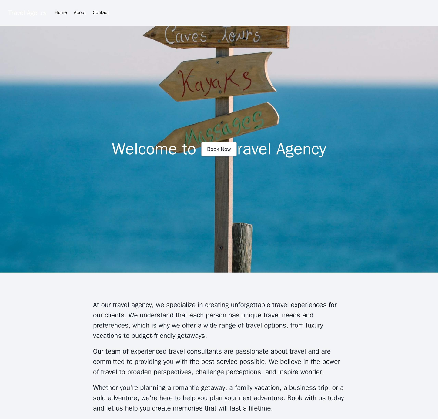 Travel Agency: An adventurous design featuring a large background image of a travel destination, a centered company logo Web Template 361