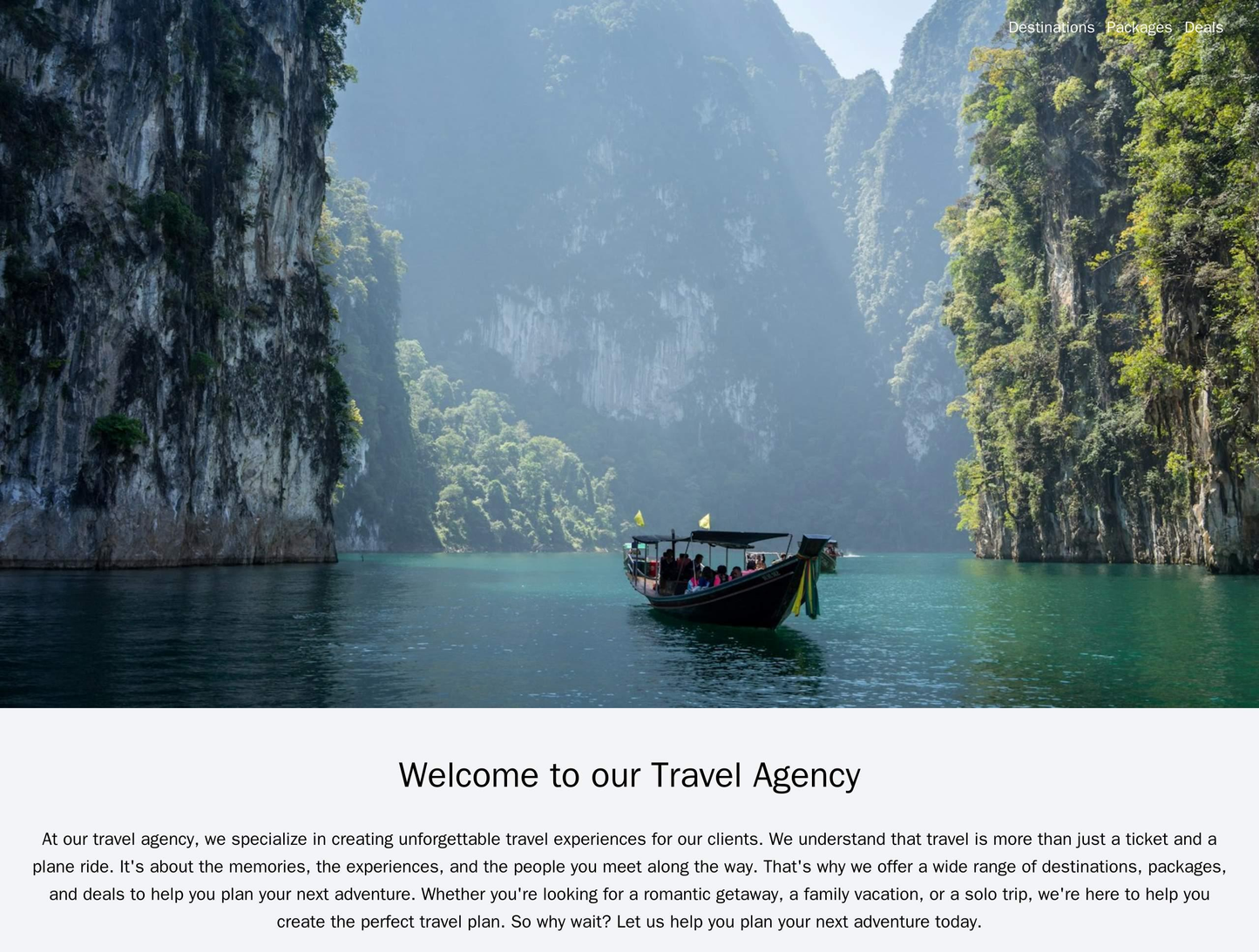 Travel Agency: An exciting and visually-stimulating design with a full-width hero image showcasing a beautiful travel de Web Template 379