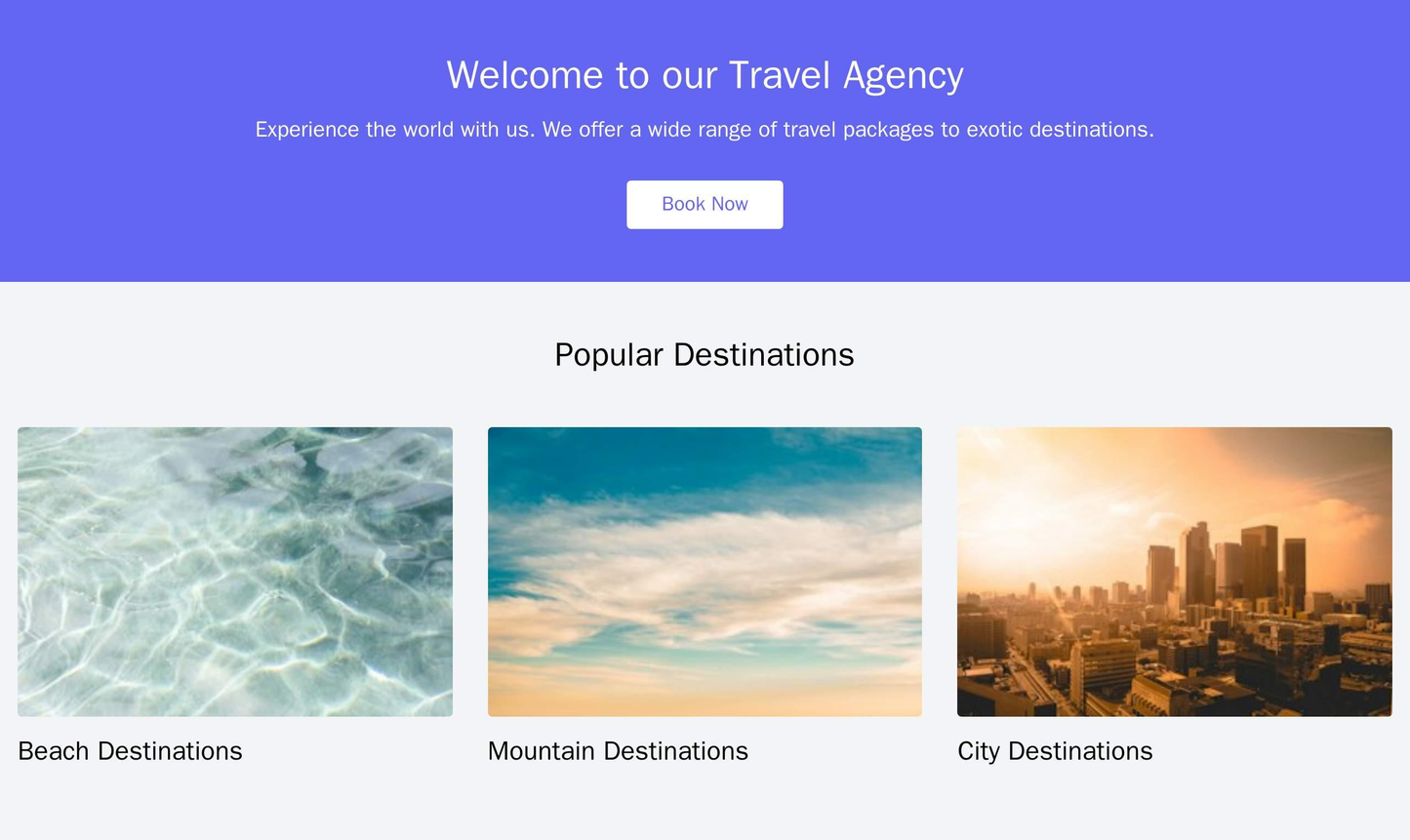 Travel Agency: An exciting layout with a header consisting of several images representing popular travel destinations. A Web Template 385