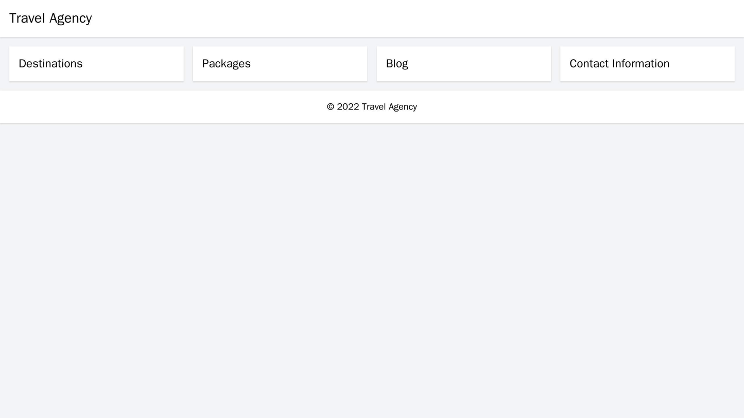 Travel Agency: A multi-column layout with various sections for Destinations, Packages, Blog, and Contact Information. Ba Web Template 588