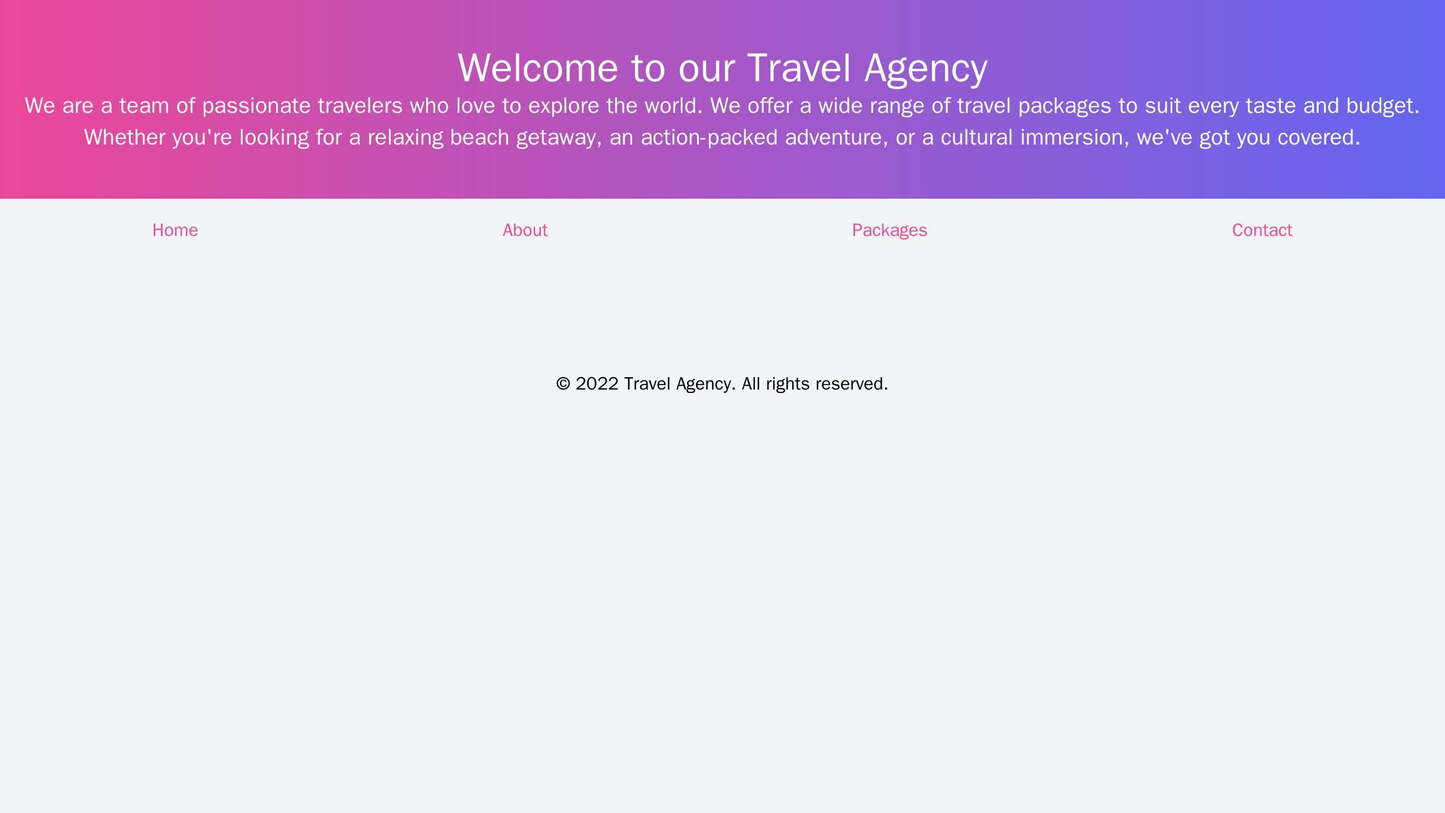 Travel Agency: A vibrant and adventurous design featuring a large, full-screen hero image, with a diagonal overlapping h Web Template 726